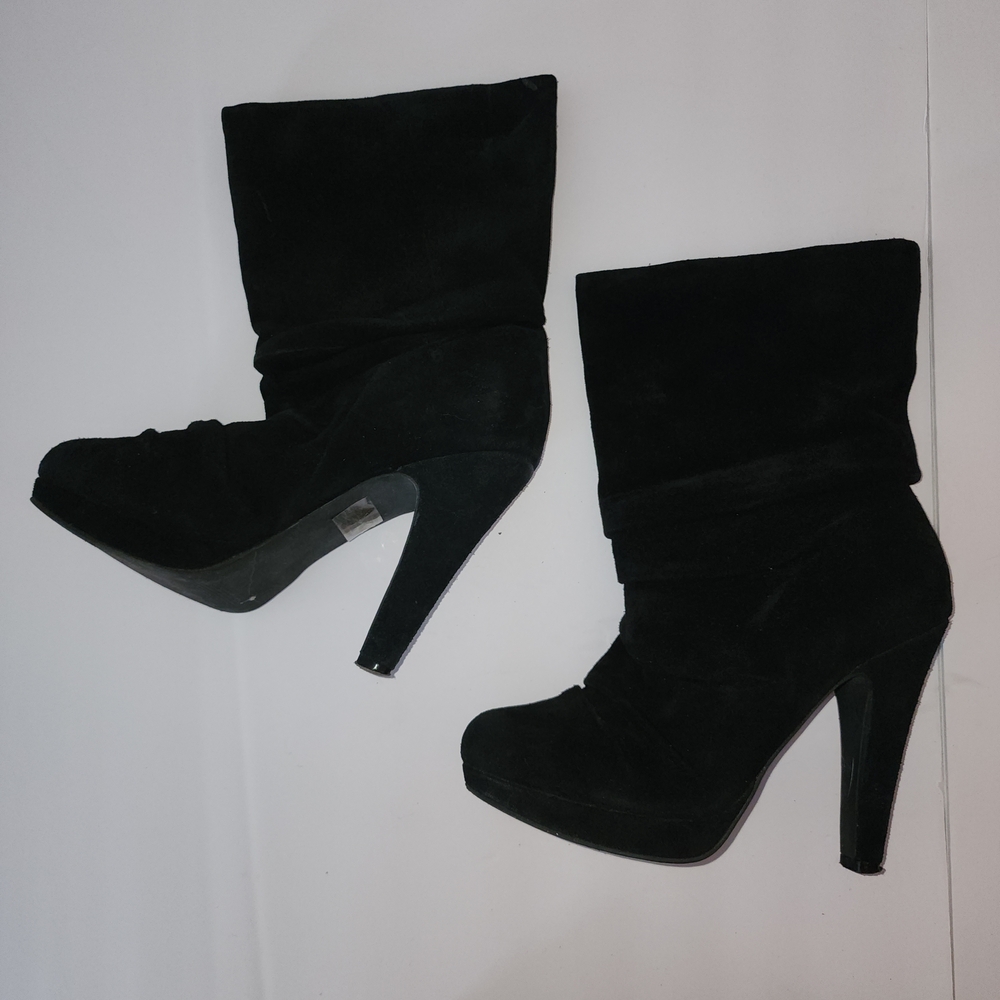 Jessica Simpson Black Suede Heeled Boots